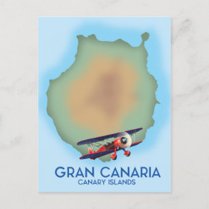 Gran Canaria Canarisch eiland, reisaffiche kunst. Briefkaart