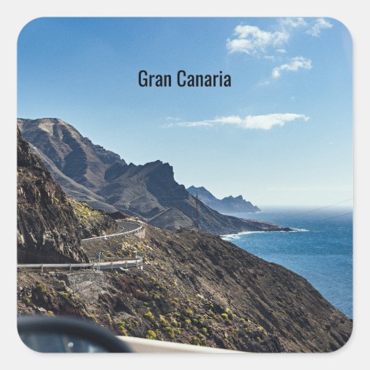 Gran Canaria (Canarische Eilanden) Spanje Vierkante Sticker (Voorkant)