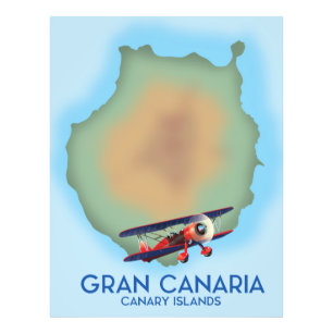 Gran Canaria kanarieeiland, reisposterkunst. Foto Afdruk