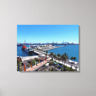 Gran Canaria Las Palmas vue port toile imprimé