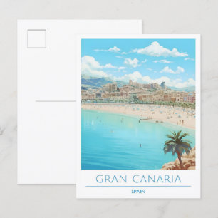 Gran Canaria Spanje Vintage Travel Briefkaart