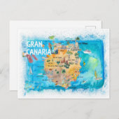 Gran Canary Canarias Espagne Carte illustrée (Devant / Derrière)