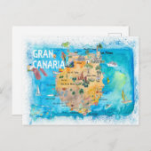 Gran Canary Canarias Espagne Carte illustrée (Devant / Derrière)
