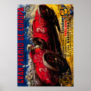 Gran Premio De Europa Poster Vintage Europe