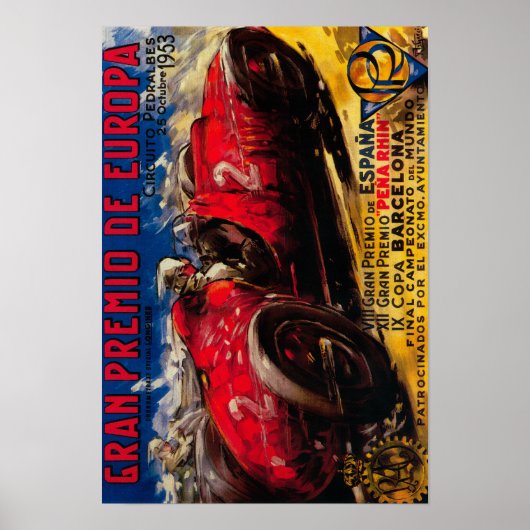 Gran Premio De Europa Poster Vintage Europe (Devant)