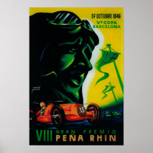 Gran Premio Pena Rhin Poster Vintage Europe