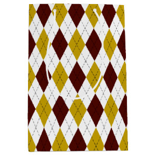 Granaat en Goud Classic Argyle Diamond Pattern Medium Cadeauzakje