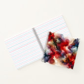 Granaat Rode Smokey Abstracte Waterverf Cloud Notitieboek (Binnen)