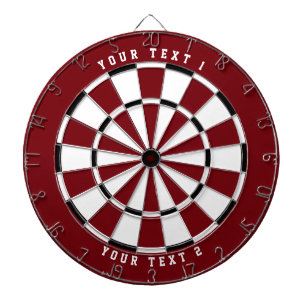 Granaat Rood + B&W Breed-Spaced Wit Sportlettert Dartbord