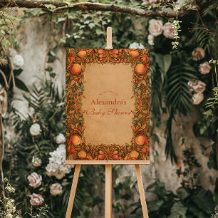 granaatappel Art Nouveau Baby shower Kaart