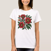 Granaatappel bloemen stijl grafisch ontwerp t-shirt (Voorkant)