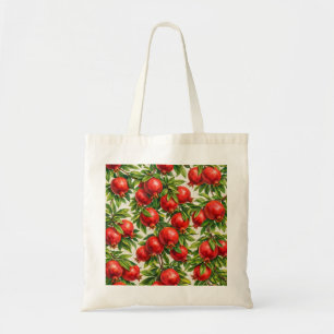 Granaatappel botanisch patroon tote bag
