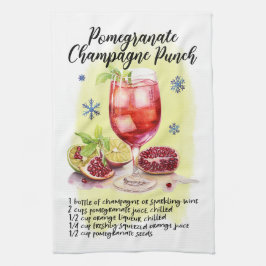Granaatappel Champagne PunchRecept Kerstmis ontwer Theedoek
