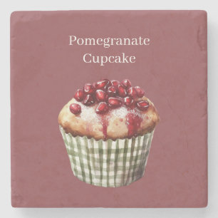 Granaatappel Cupcake Stenen Onderzetter