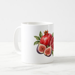 Granaatappel en halve vijgen koffiemok