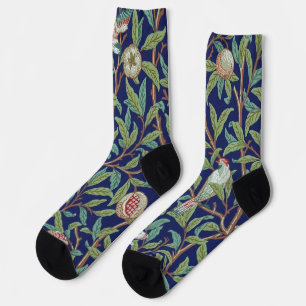 Granaatappel en kleine vogel, William Morris Sokken