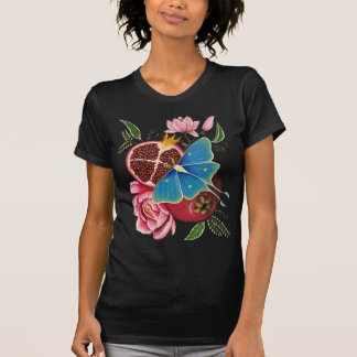 Granaatappel en Luna Moth T-shirt voor dames