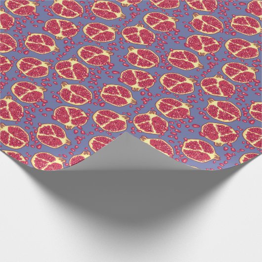 Granaatappel Fruit Naadloos Patroon Ontwerp Cadeaupapier (Hoek)