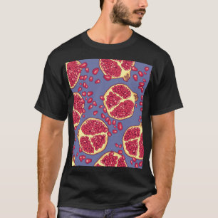 Granaatappel Fruit Naadloos Patroon Ontwerp T-shirt