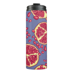 Granaatappel Fruit Naadloos Patroon Ontwerp Thermosbeker