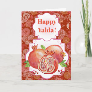 Granaatappel Gelukkige Yalda Feestdagen Kaart