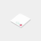 Granaatappel geschilderd monogram post-it® notes (Schuin)