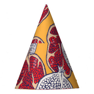 Granaatappel getekend: Handgemaakt  patroon Feesthoedjes