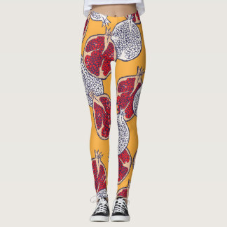 Granaatappel getekend: Handgemaakt  patroon Leggings