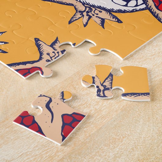 Granaatappel getekend: Handgemaakt patroon Legpuzzel (Zijkant)