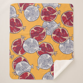 Granaatappel getekend: Handgemaakt  patroon Sherpa Deken