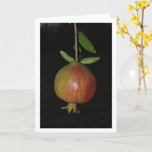 Granaatappel hangend aan boom 's nachts kaart (Gele Bloem)