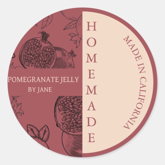 Granaatappel Jelly Modern Business Label (Voorkant)