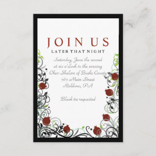 Granaatappel Joods Bruiloft Uitnodiging Party Kaar