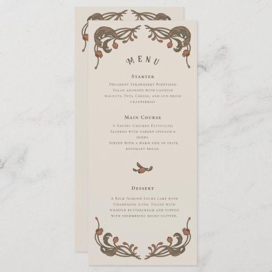  granaatappel menu (Voorkant / Achterkant)