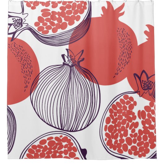 Granaatappel Mode: Naadloze  Patroon Douchegordijn (Voorkant)