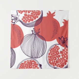 Granaatappel Mode: Naadloze  Patroon Wandkleed