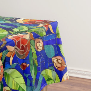 Granaatappel Patroon Donkerblauw en rood Fruit Moz Tafelkleed