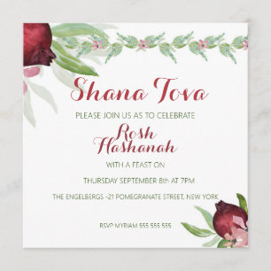 Granaatappel Rosh Hashanah uitnodiging