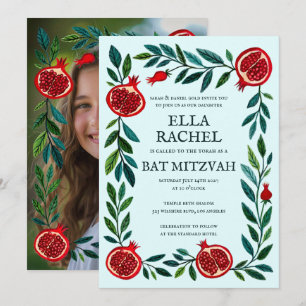 Granaatappels B'nai Bat Bar Mitzvah Aangepaste Fot Kaart