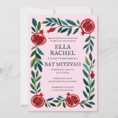 Granaatappels Custom B'nai Bat Bar Mitzvah QR Code Kaart (Voorkant)