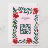 Granaatappels Custom B'nai Bat Bar Mitzvah QR Code Kaart (Achterkant)