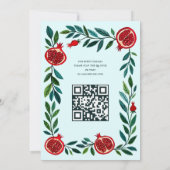Granaatappels Custom B'nai Bat Bar Mitzvah QR Code Kaart (Achterkant)
