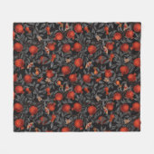 Granaatappels en Bella Moths in rood en grijs Fleece Deken (Voorkant (Horizontaal))