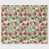 Granaatappels en Bella Moths op gebroken wit Cadeaupapier (Vlak)