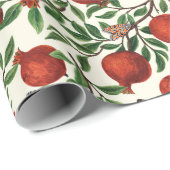 Granaatappels en Bella Moths op gebroken wit Cadeaupapier (Rol Hoek)