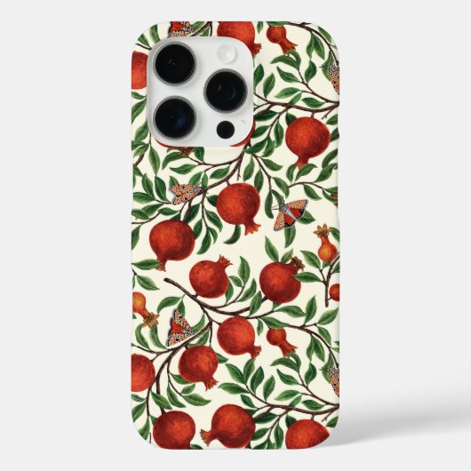 Granaatappels en Bella Moths op gebroken wit Case-Mate iPhone Case (Achterkant)