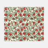Granaatappels en Bella Moths op gebroken wit Fleece Deken (Voorkant (Horizontaal))