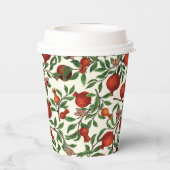 Granaatappels en Bella Moths op gebroken wit Papieren Bekers (Achterkant)