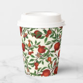 Granaatappels en Bella Moths op gebroken wit Papieren Bekers (Voorkant)