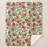 Granaatappels en Bella Moths op gebroken wit Sherpa Deken (Voorkant)